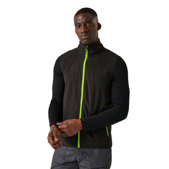 Regatta Mens Navigate Fleece Gilet (Black/Lime Green)