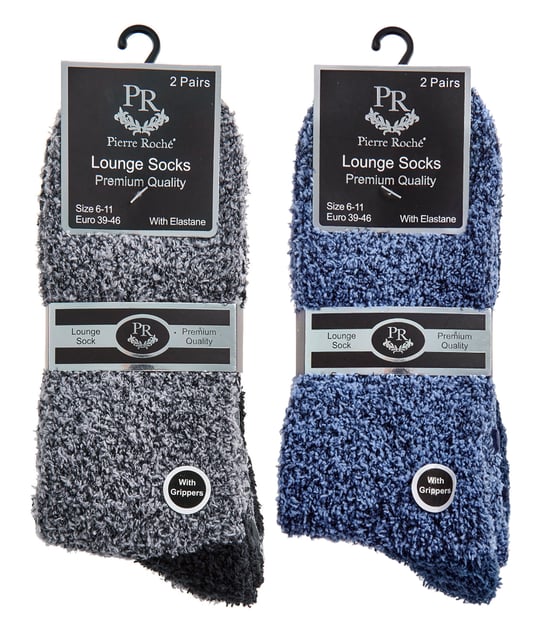 Sock Snob 4 Paar Heren Antislip Pantoffel Gezellige Sokken - Grijs Blauw - Image 2