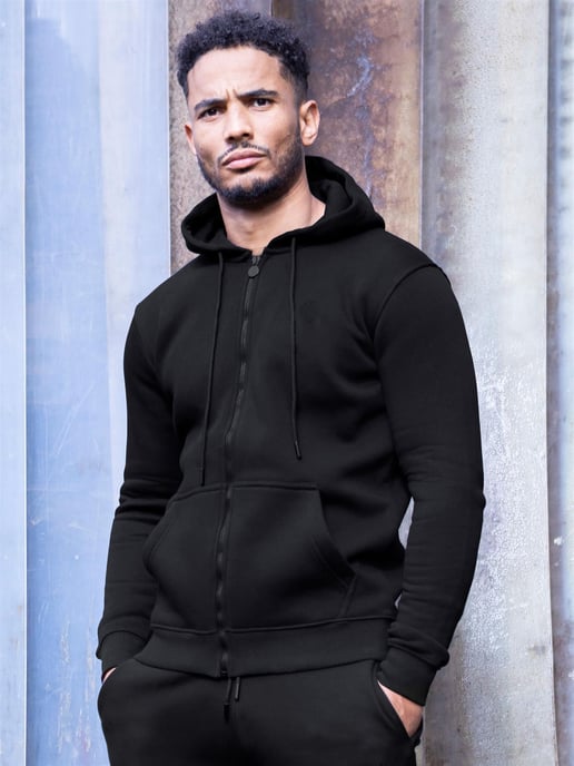 Enzo | Heren Zip Up Hoodie Tracksuit Set - Zwart - Image 3