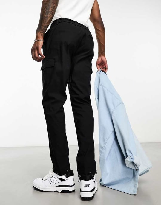 Calvin Klein stretch fit tech cargo trousers in black