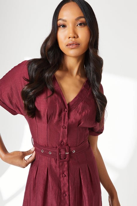 Belted Organza Shirt Dress - Image 4