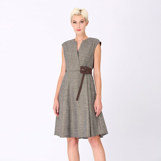 Trapeze dress with cross -effect