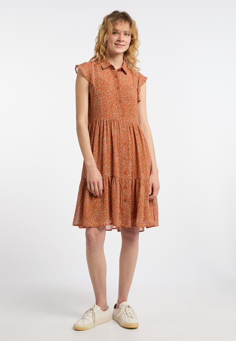 Dreimaster Blouse jurk Dames Oranje Veelkleurig - Image 2
