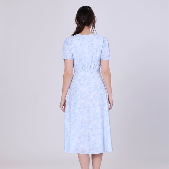 Flared empire dress with liberty print