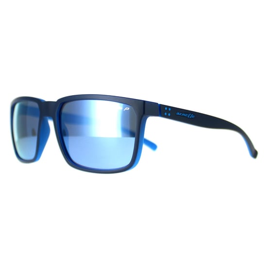 Arnette Rectangle Unisex Matte Top Navy On Light Blue Dark Grey Mirror Water Polarized Stripe AN4251