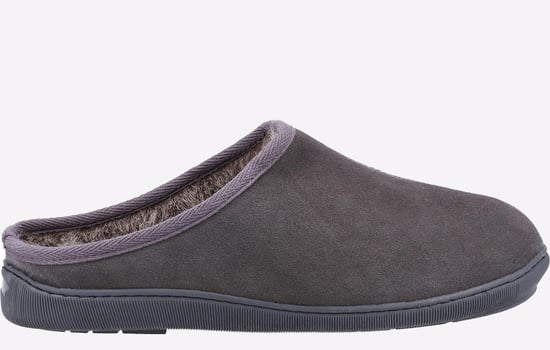 Hush Puppies Ashton Suede Heren Grijze Pantoffels - Image 1