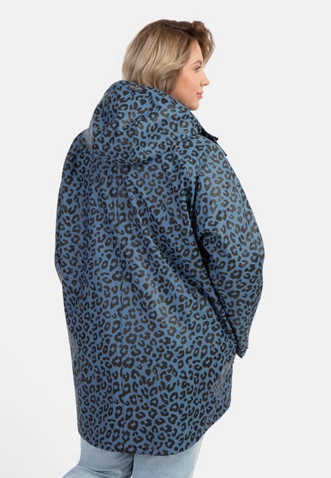 Schmuddelwedda Plus size regenjas met luipaardprint bridgeport Dames Blauw grijs zwart Leeuw - Image 4