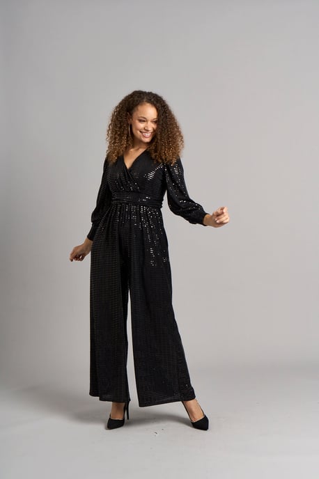 Carla Pailletten Jumpsuit - Zwart - Image 1