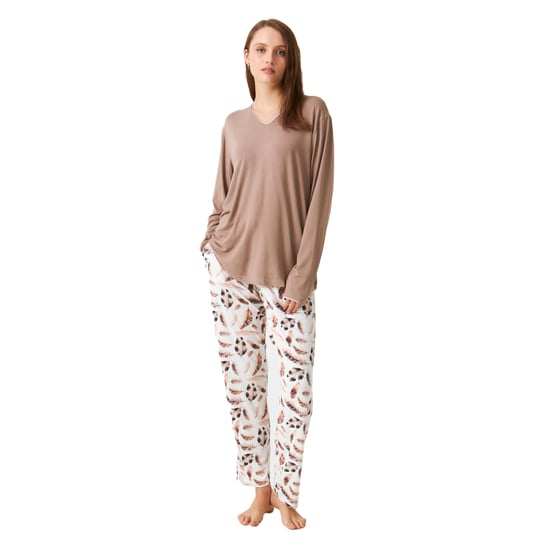 Women's V-neck Long Sleeve Pajamas JJBDP1201