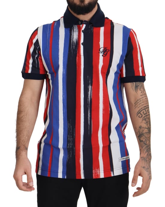 Dolce & Gabbana Multicolor Katoenen Polo Top Heren T-shirt - Image 1