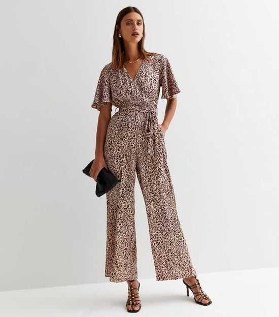 Satijnen Dieren Engel Mouwen Wikkel Jumpsuit - Image 1