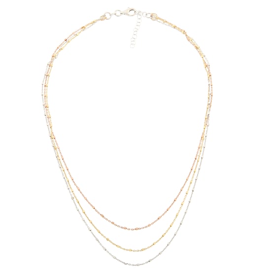Orphelia Women's 925 Sterling Silver Necklace - Gold/Silver/Rose ZK-7204