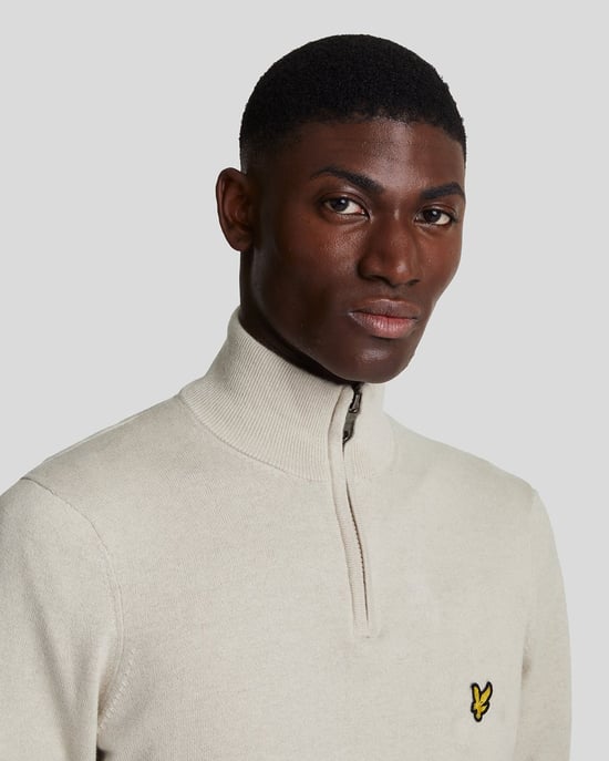 Lyle & Scott Cotton Merino 1/4 Zip Jumper Grey