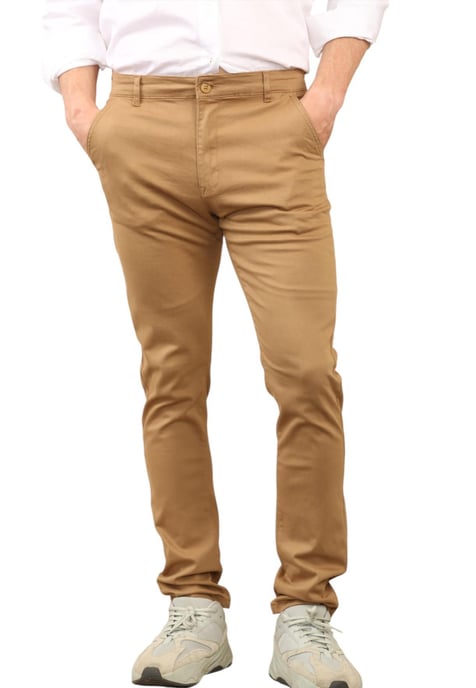 MYT Heren Slim Fit Chino in Tan - Image 1