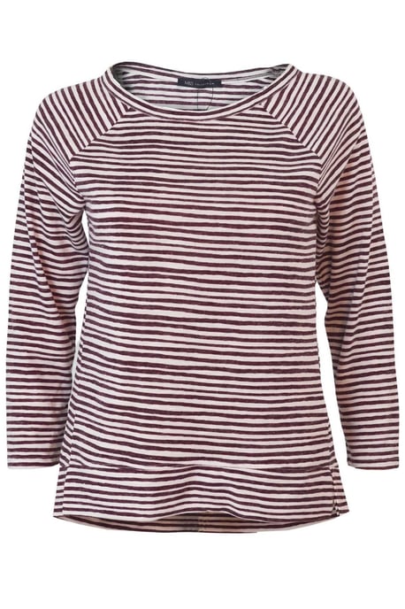 Wavy Striped Boat Neck Top