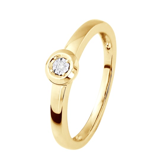 Diamond Solitaire Ring 0.010 0.50 Cts Cts Illusion Yellow Gold