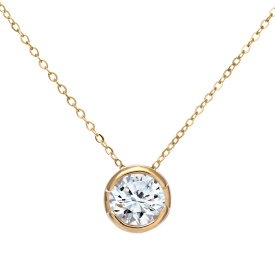 9kt geelgouden Rub Set halve karaat diamanten hanger en 18 inch ketting - Image 1