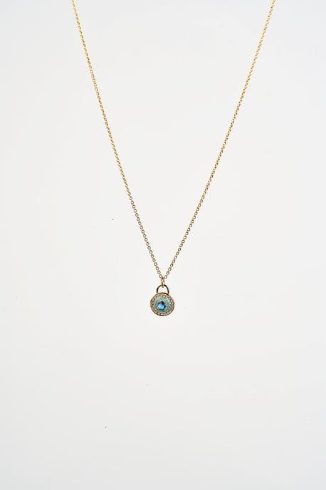 Circle Lock Necklace in Gold