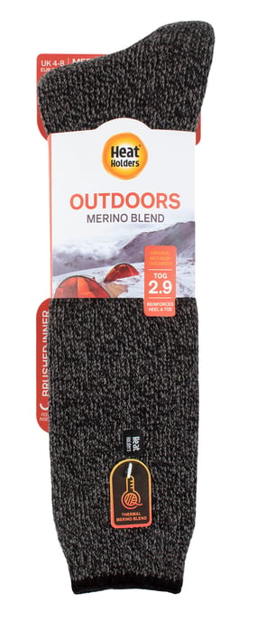 Heat Holders - Kniehoge damessokken van merinowol - Zwart - Image 2