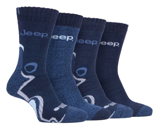 Jeep - 4-pack anti-blaar luxe laarzensokken voor heren - Denim / Marine - Image 1