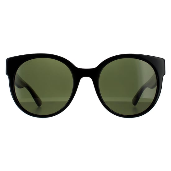 Gucci Cat Eye Womens Black With Green and Red Glitter Green Sunglasses