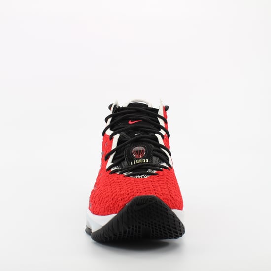 Nike Lebron XVII Red Textile Lace Up Mens Trainers BQ3177 601