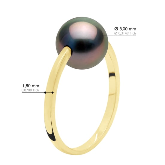 Ring - Geel Goud - Echte Gecultiveerde Tahiti Parels Rond 8-9 mm - Image 2