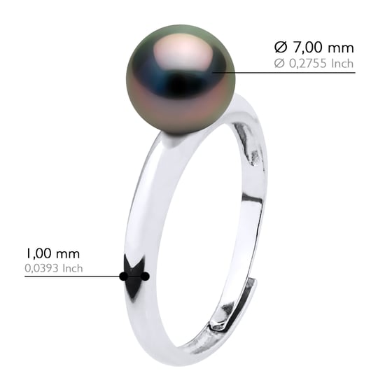 Ring Domed - Echte Cultured Tahiti Parels Rond 7-8 mm - Image 2
