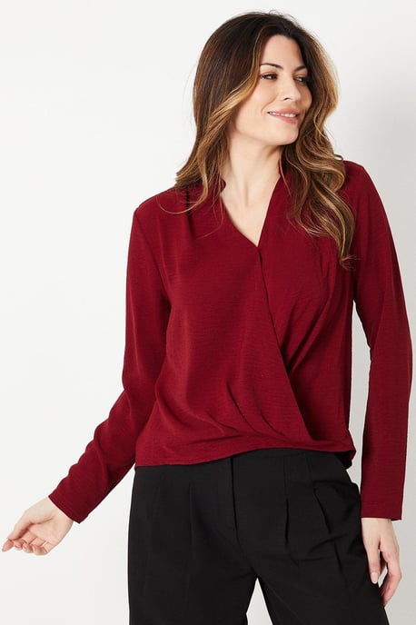 Long Sleeve Wrap Top - Image 1