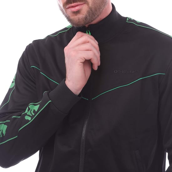 Off White Face Band Slim Track Top voor heren in zwart - Image 3
