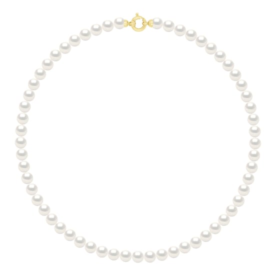 Necklace Row Princess of Real Cultured Freshwater Pearls Round 6-7 mm