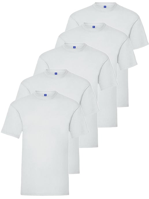 Kruze | Mens Crew Neck T-Shirts (5 Pack) - White
