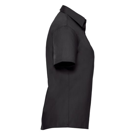 Russell Collection Dames/Dames Klassiek Polycotton Easy-Care Overhemd met Korte Mouwen (Zwart) - Image 3