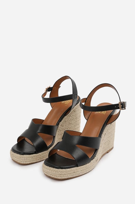 Wheres That From Womens 'Jaime' Wide Fit Cut Out Strap Detail Wedge Shoes With Buckle Closure