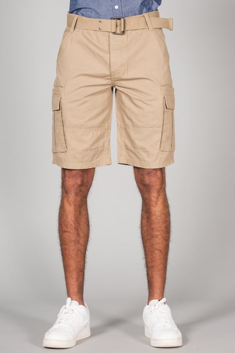 Stone Cotton Cargo Shorts