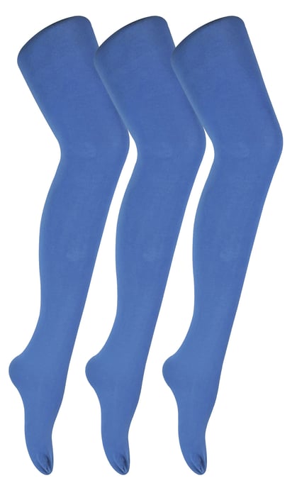 3 paar dames gekleurde ondoorzichtige 80 denier panty's - Maanlichtblauw - Image 1