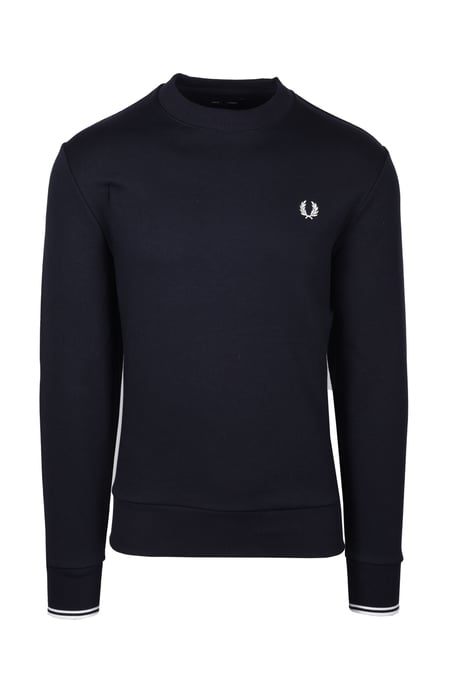 Men's Fred Perry Crew Neck Sweatshirt in Navy - Image 1