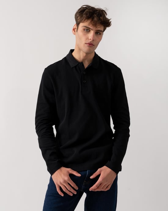 BOSS Green Plisy Heren Lange Mouwen Polo Shirt - Image 1