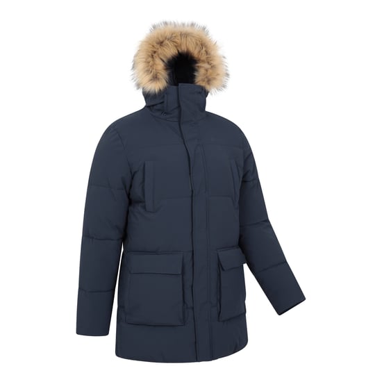 Mountain Warehouse Waterafstotende gewatteerde parka voor heren (Marine) - Image 3