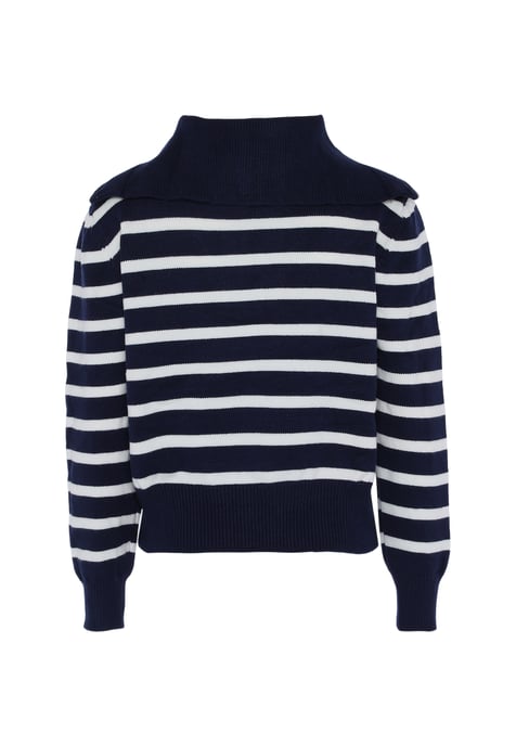 Dreimaster trui met strepen Dames Donker marineblauwe gebroken witte strepen - Image 2