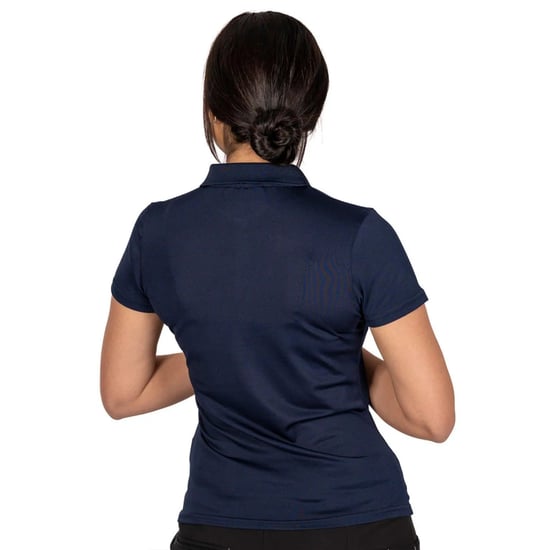 Island Green Dames/Dames Klassiek Micro Pique Golf Poloshirt (Marine) - Image 2
