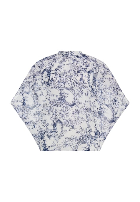 Dreimaster Blouse Dames marine wit - Image 1