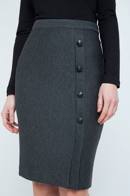 Elegant Stripes Sheath Pencil Skirt