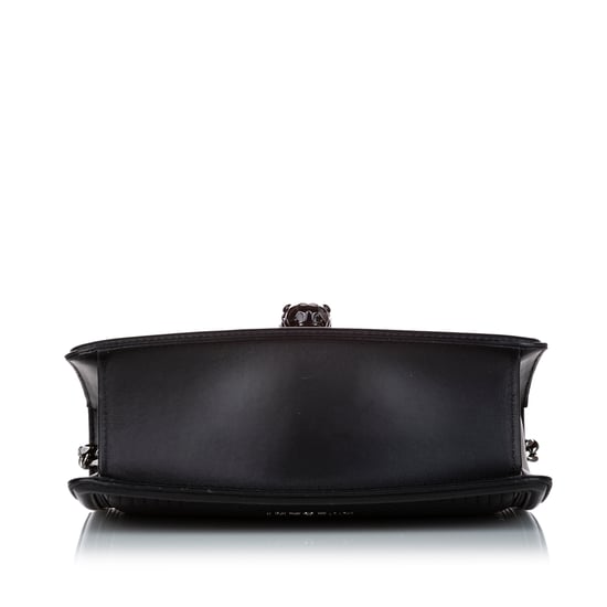 Vintage Bvlgari Serpenti Diamond Blast Leather Crossbody Bag Black - Image 4