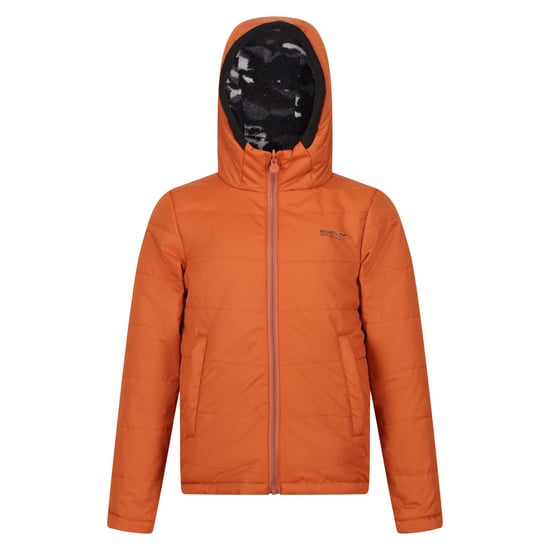 Regatta Childrens/Kids Kyrell Camo Reversible Jacket (Burnt Copper/Black)