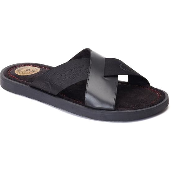 Base London Webb Leren Heren Sandalen Zwart - Image 1