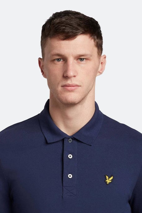 Lyle & Scott Long Sleeve Polo Shirt in Navy