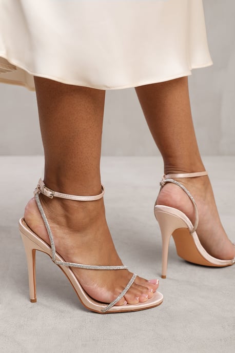 Wheres That From Womens 'Zaneen' Stiletto High Heel With Diamante Detailed Strap