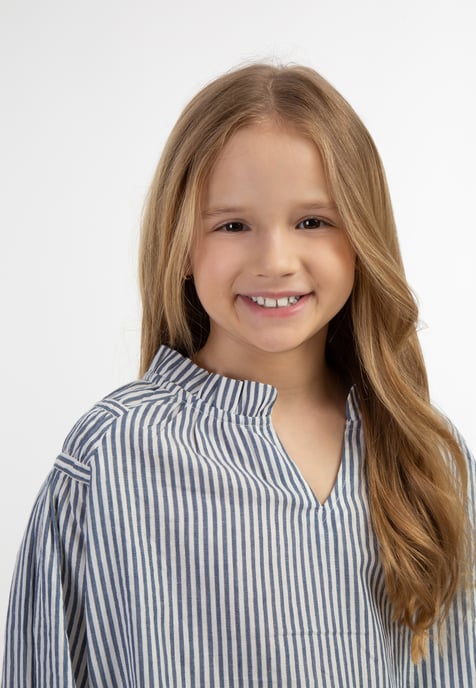 Dreimaster Blouse Meisje Donker marineblauwe strepen - Image 5