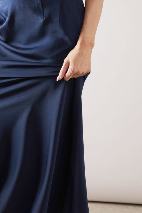 Satin Bias Cut Midi Skirt